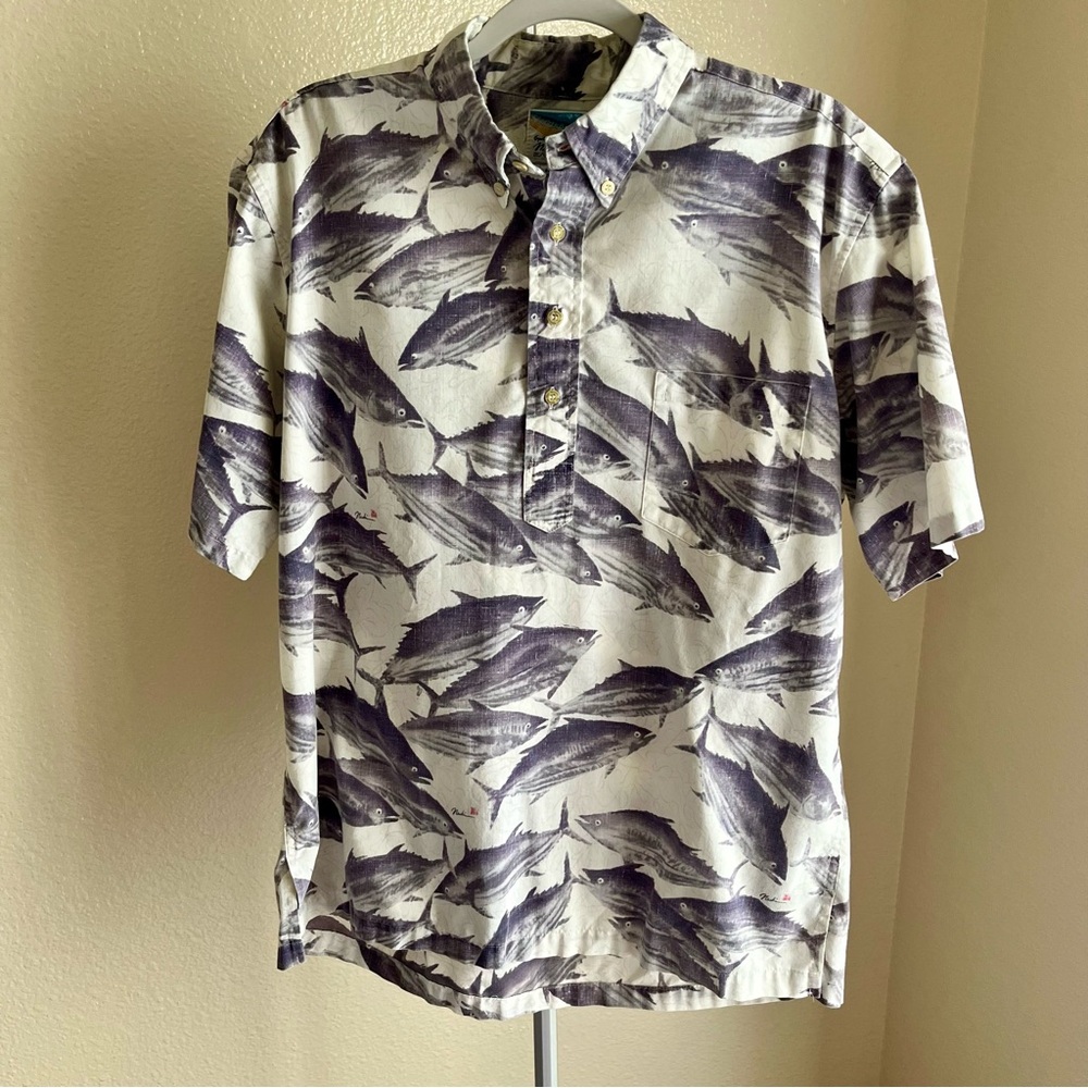 Gyotaku by Naoki Reyn Spooner Limited Reverse Allover Fish Print Hawaiian Shirt